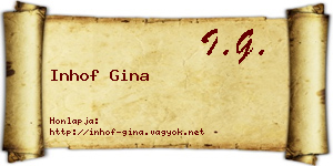 Inhof Gina névjegykártya